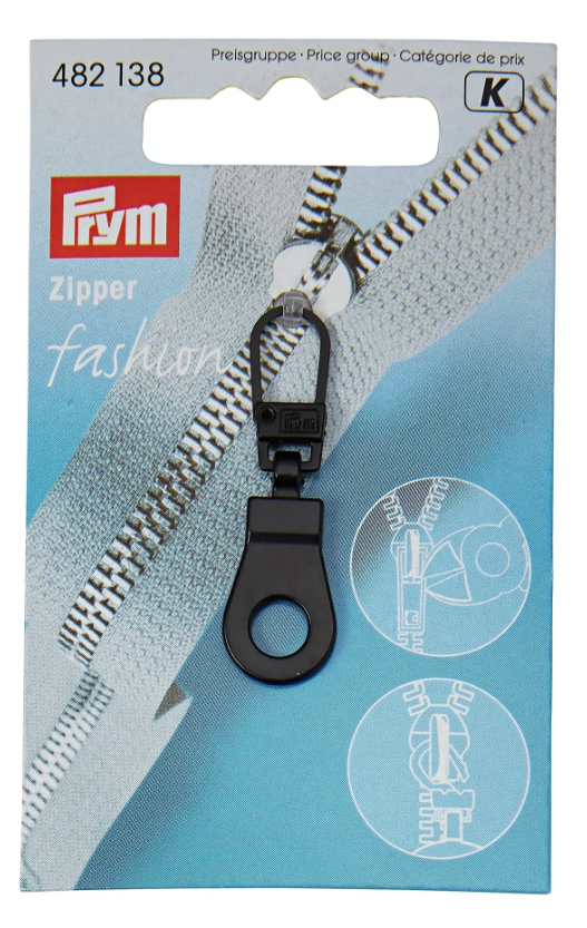 Fashion-Zipper, Öse, schwarz
