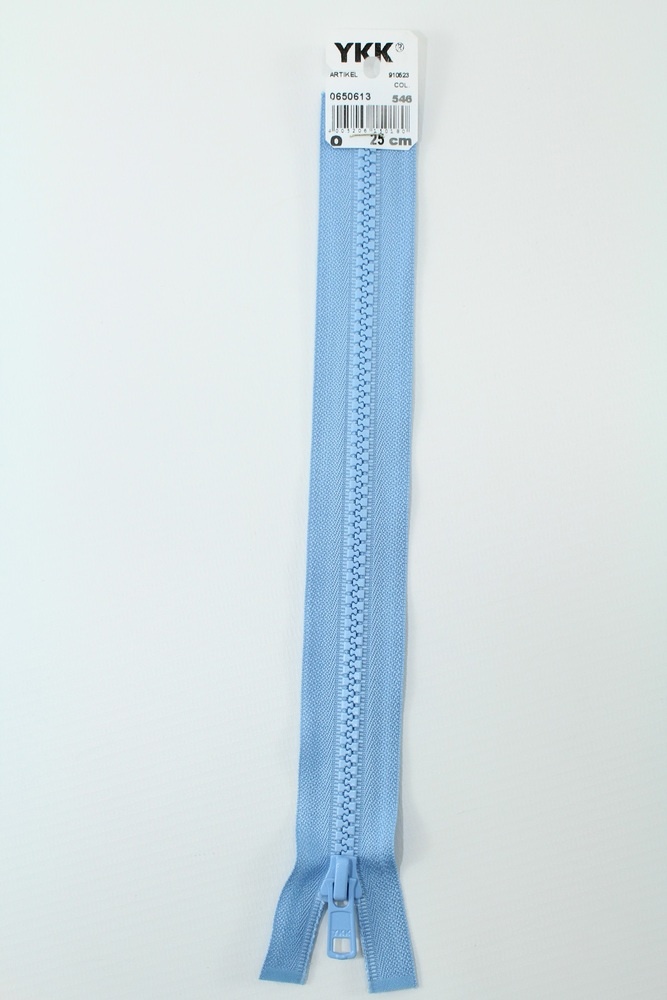 YKK - Reissverschlüsse 25 cm - 80 cm, teilbar, pastellblau