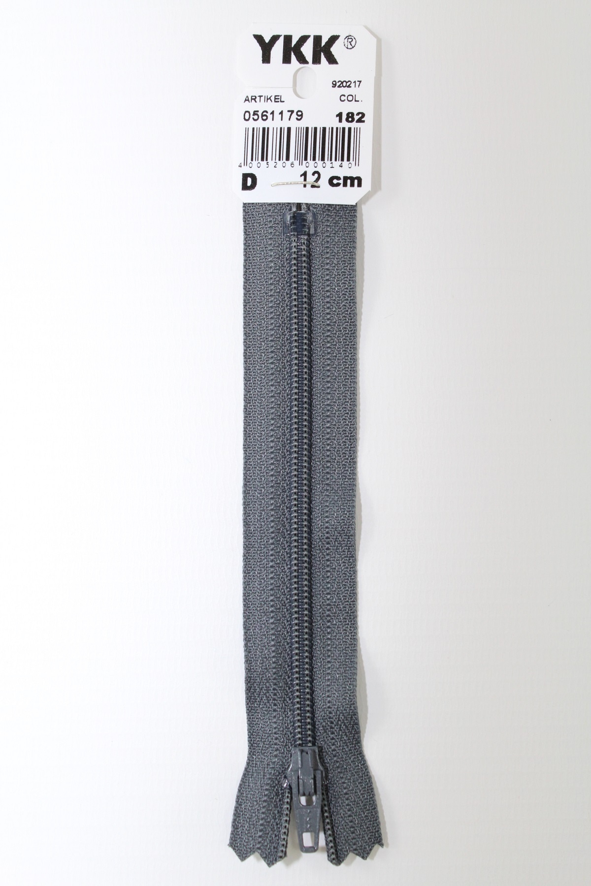 YKK-Reissverschluss 12cm-60cm, nicht teilbar, schiefergrau