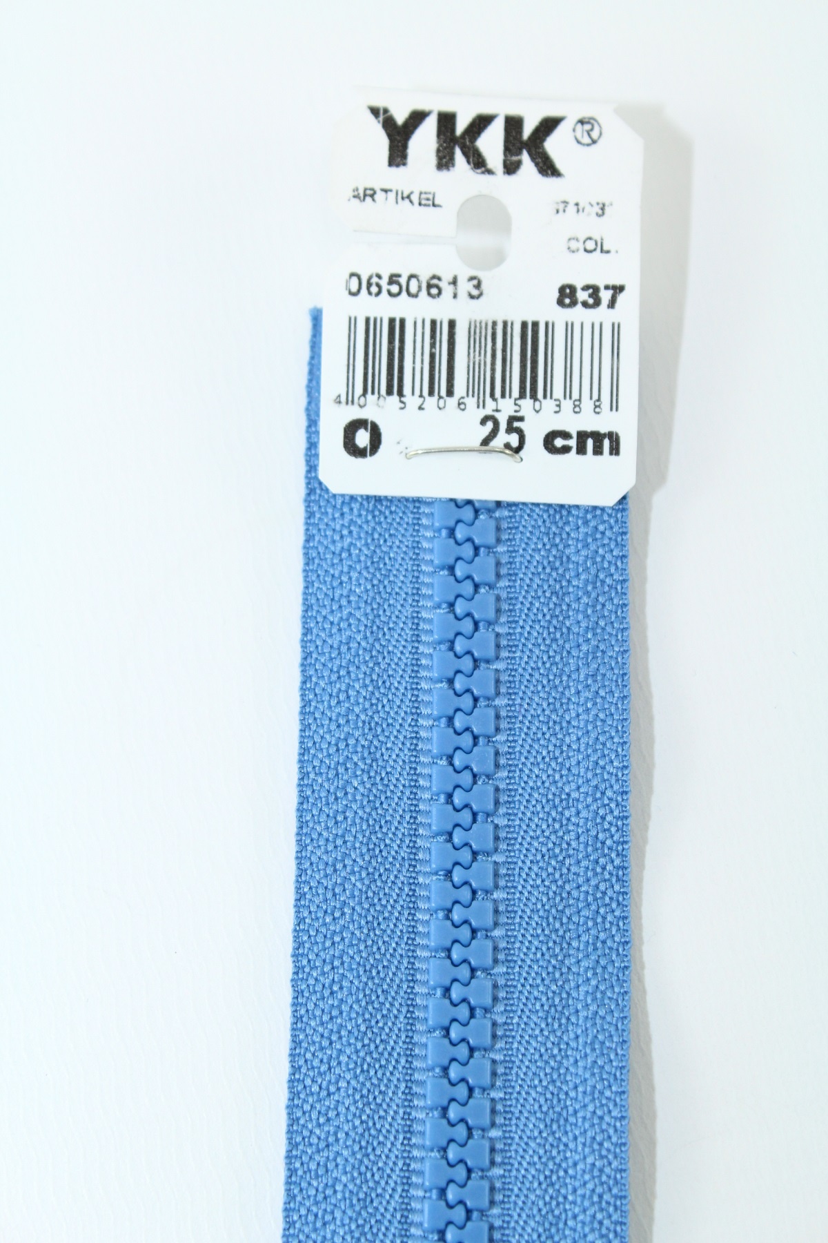 YKK - Reissverschlüsse 25 cm - 80 cm, teilbar, taubenblau