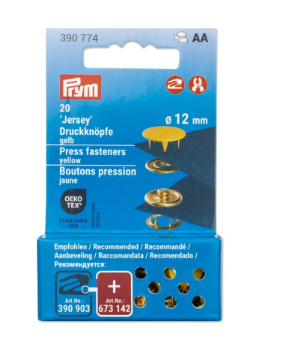 Druckknöpfe Jersey, 12mm , gelb ( 20 Stück)