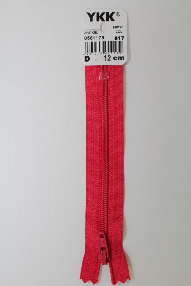 YKK-Reissverschluss 12cm-60cm, nicht teilbar, dunkelpink
