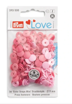 Druckknopf "Color Snaps Mini", Prym Love, 9mm, rosa