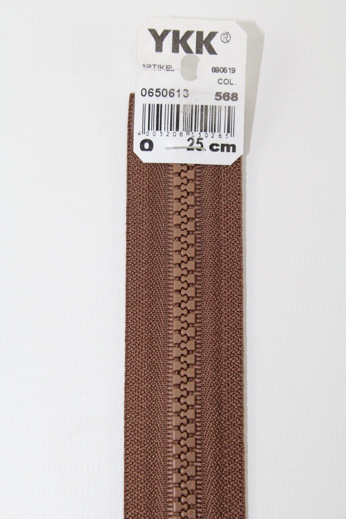 YKK - Reissverschlüsse 25 cm - 80 cm, teilbar, tabak