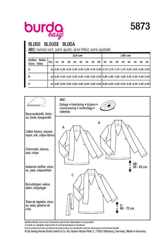 burda Schnitt 5873 "Blusen"