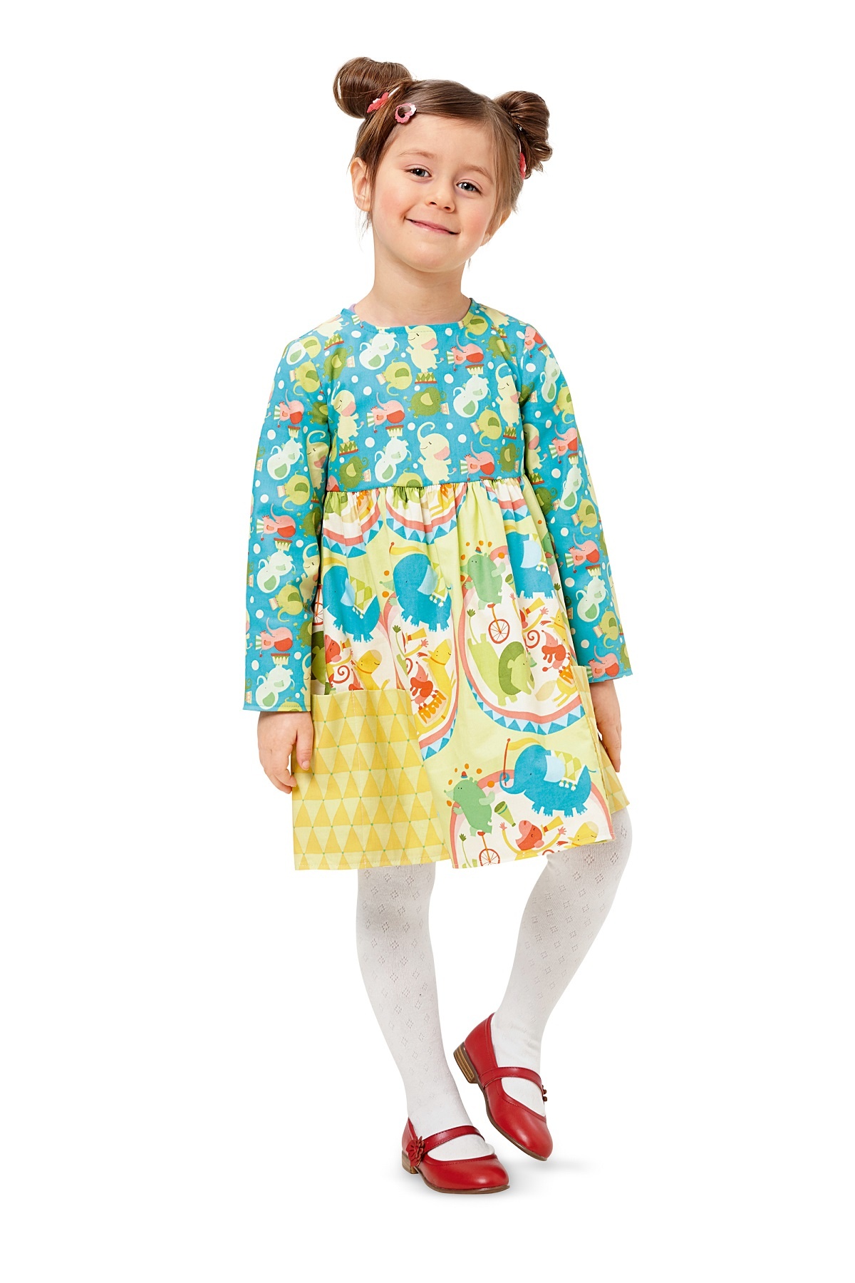burda Schnitt 9373 "Mädchenkleid - gekräuselter Rock"