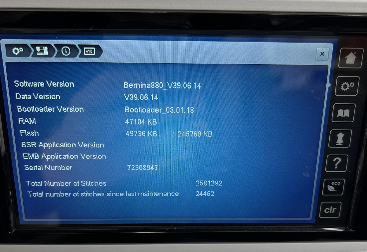 Bernina 880 PLUS inkl. SDT-Stickmodul Second Hand Gebraucht 3 Jahre alt