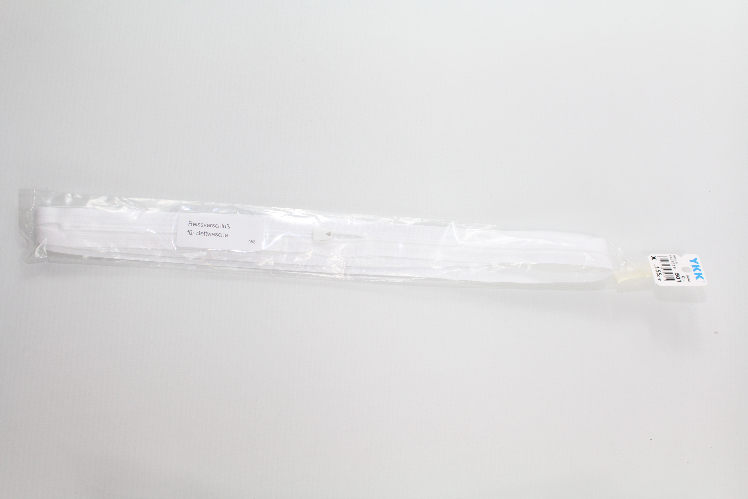 YKK Bettwäsche-Reissverschluss weiss, nicht teilbar 155cm
