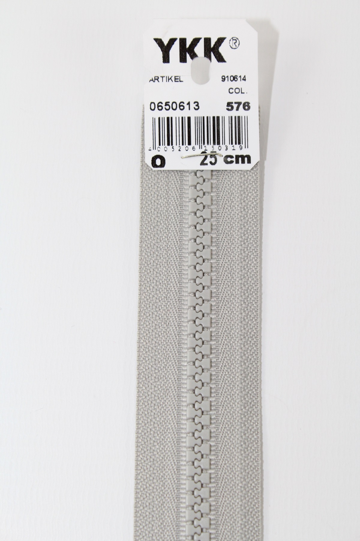 YKK - Reissverschlüsse 25 cm - 80 cm, teilbar, hellgrau