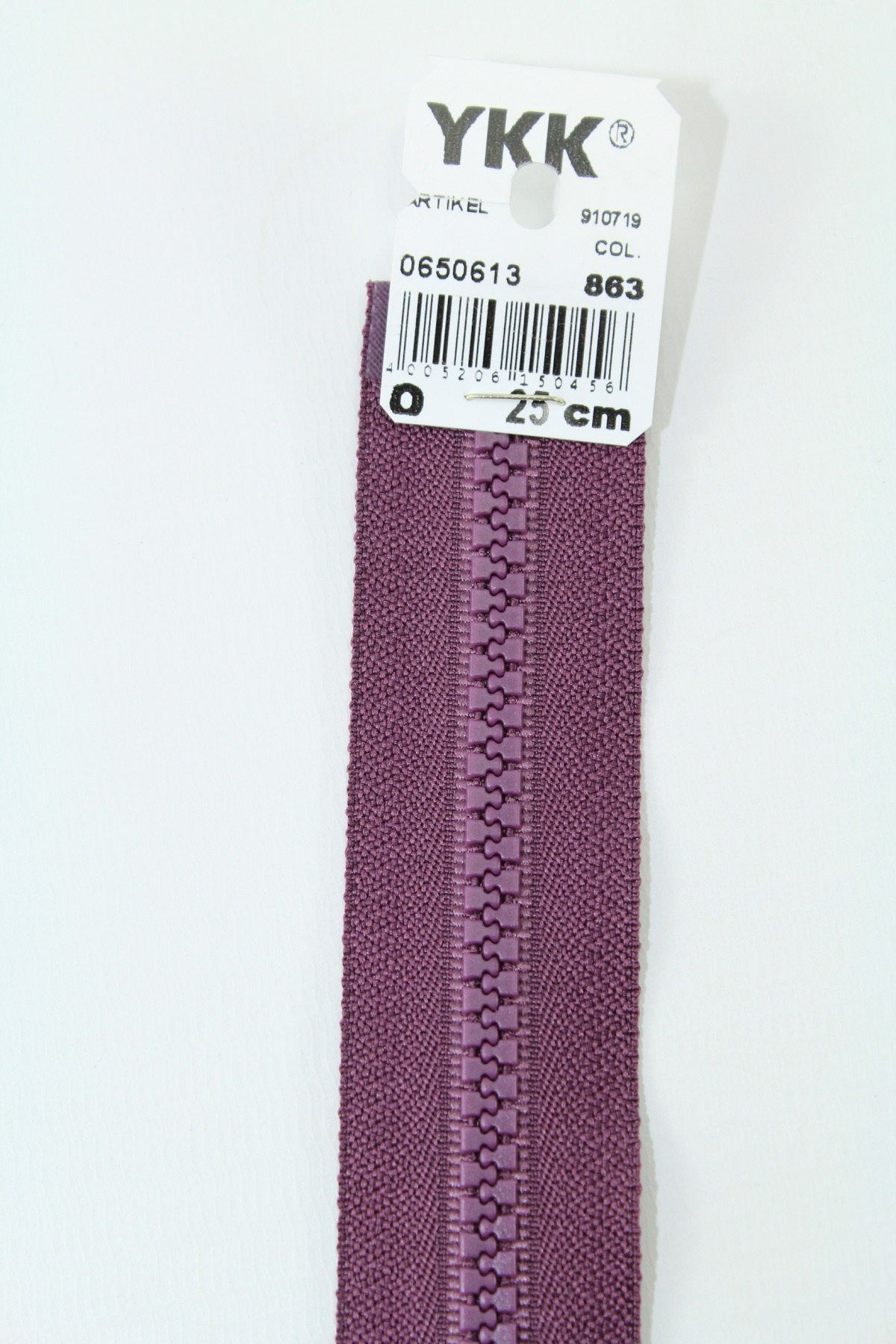 YKK - Reissverschlüsse 25 cm - 80 cm, teilbar, aubergine