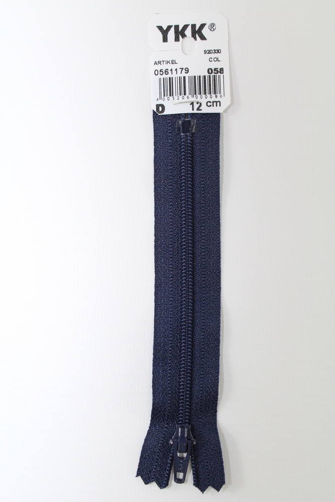 YKK-Reissverschluss 12cm-60cm, nicht teilbar, marine