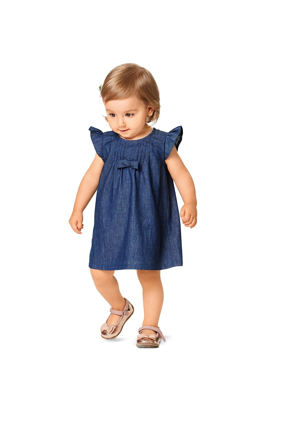 burda Schnitt 9358 "Kleid und Hängerchen und Bluse und Höschen und Fältchen und rückw. Knopfverschus