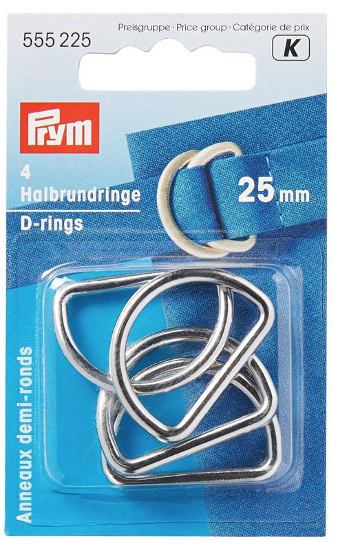 Halbrundringe, 25mm, silberfarbig