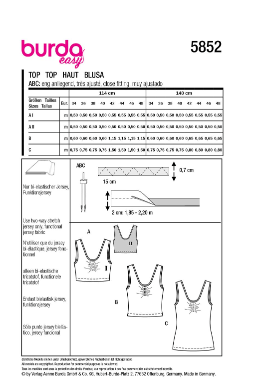 burda Schnitt 5852 "Tops"